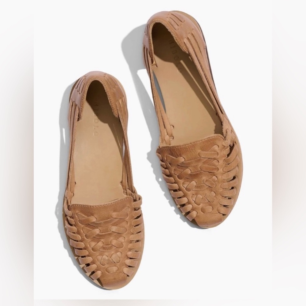 Nisolo Tan Woven Leather Sandals